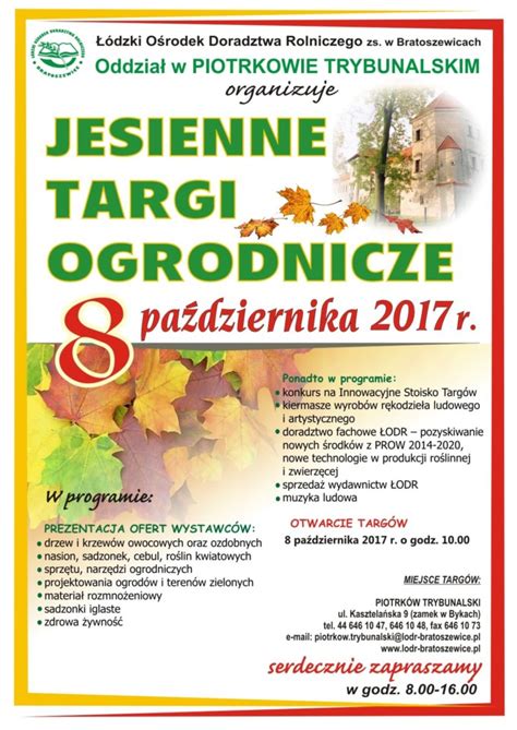 PLAKAT Jesienne Targi Ogrodnicze A4 Gmina Wola Krzysztoporska