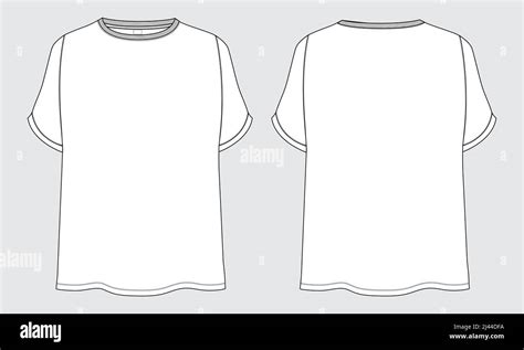 Oversize T Shirt Tops Blouse Technical Fashion Flat Sketch Vector