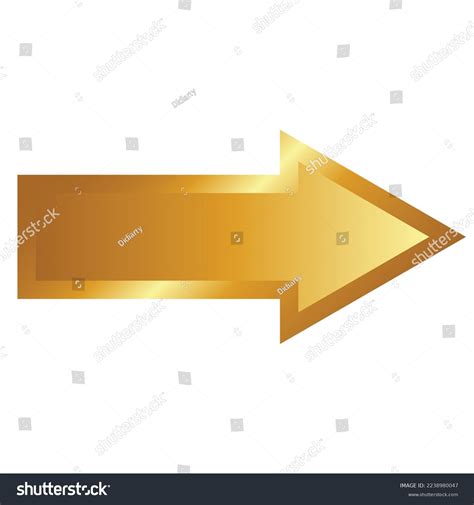 Golden Arrow Sign Right Stock Vector Royalty Free