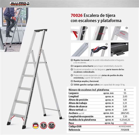 Escaleras De Tijera De Aluminio Hymer Tubo Grapa