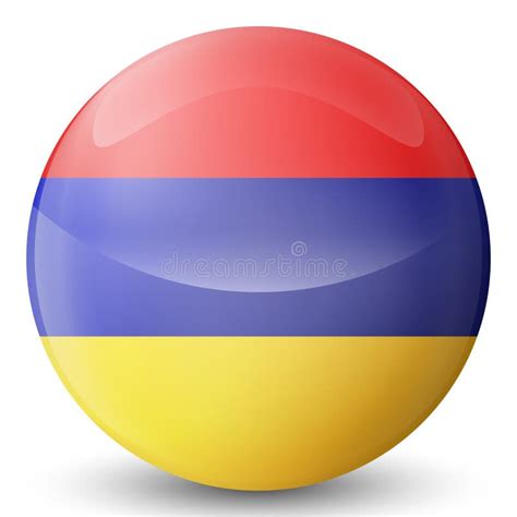 Glass Light Ball With Flag Of Armenia Round Sphere Template Icon