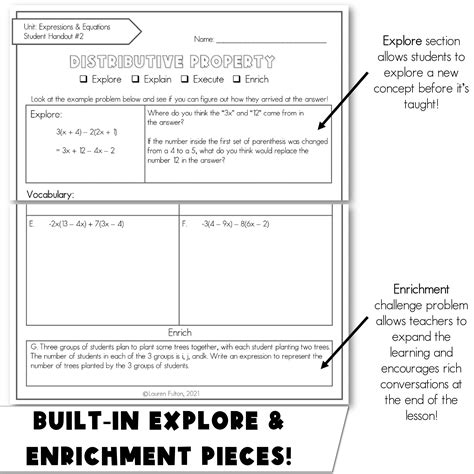 Distributive Property Notes And Video Lesson Lauren Fulton Math