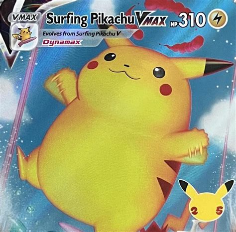 POKEMON TCG VELMI VZÁCNÝ SURFING PIKACHU VMAX 009 025 CELEBRATION 25