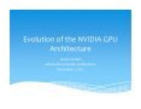 Evolution of the NVIDIA GPU Architecture