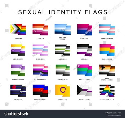 Lgbt Symbols Flags Sexual Identification Set Stock Vector Royalty Free 2228534099 Shutterstock