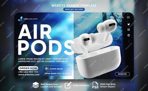 Premium Psd Airpods Website Banner Template Design