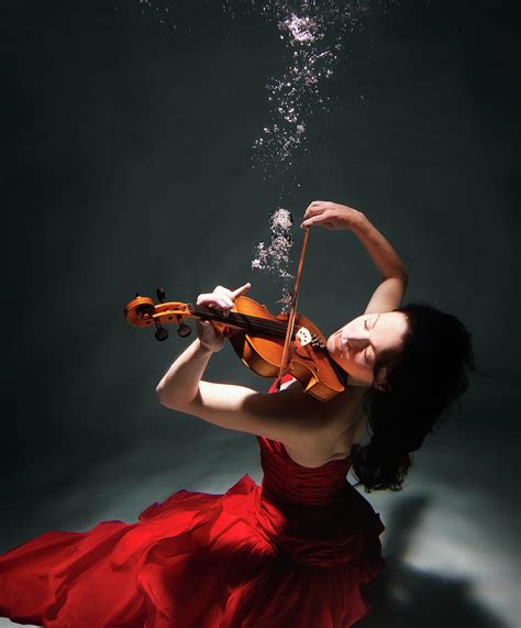 Woman Playing Violin Underwater Photograph By Henrik Sorensen Fine