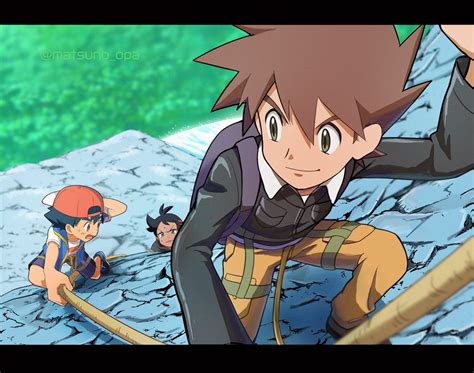 Ash Ketchum Goh And Gary Oak Pokemon And More Drawn By Matsuno