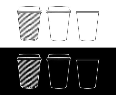 Premium Vector Set Of Paper Coffee Mugs Linear Icon And Editable Stroke