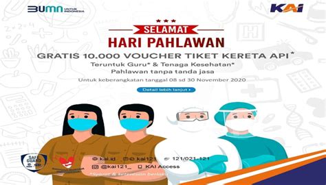 InfoPublik KAI Sediakan 10 000 Tiket KA Gratis Bagi Guru Dan Nakes