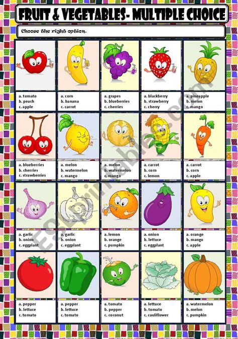 Fruit Vegetables Multiple Choice Esl Worksheet By Macomabi 25404 Hot Sex Picture