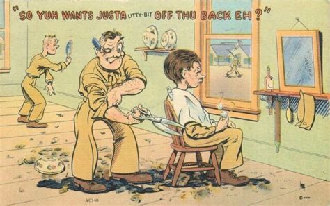 Comic Humor 1943 Military Barber Haircut Postcard Linen Mwm 6080 Ebay