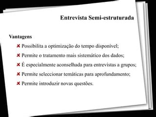 O Processo De Recolha De Dados Entrevista PPT