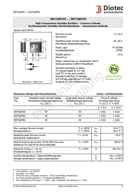 Ctq S Datasheet Pdf Diotec