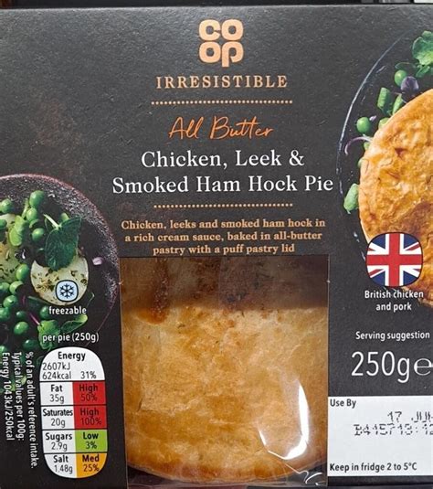 Chicken Leek And Smoked Ham Hock Pie Coop 250 G