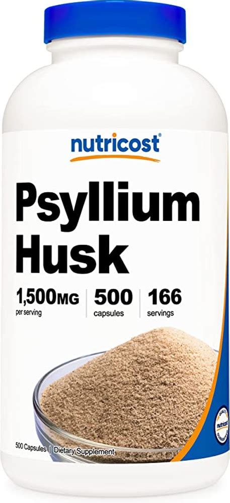 Nutricost Psyllium Husk Capsules 1500 Mg 500 Capsules Vitacost