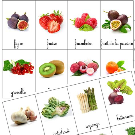 Montessori Les Cartes De Nomenclatures Fruits Et L Gumes