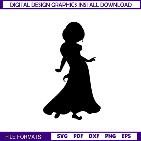 Disney Aladdin Princess Jasmine Silhouette Svg File Inspire Uplift