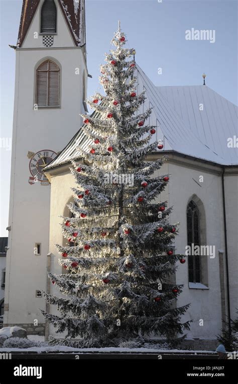 Austria Tyrol Seefeld Seekirchl Christmas Tree Detail Winter