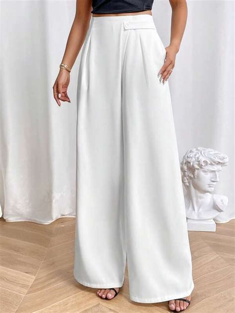 Shein Essnce High Waist Plicated Detail Wide Leg Suit Pants Shein Usa