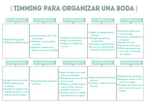 Timming Para Organizar Bodas Imprimible Organizar Boda Como Organizar Una Boda Planificar