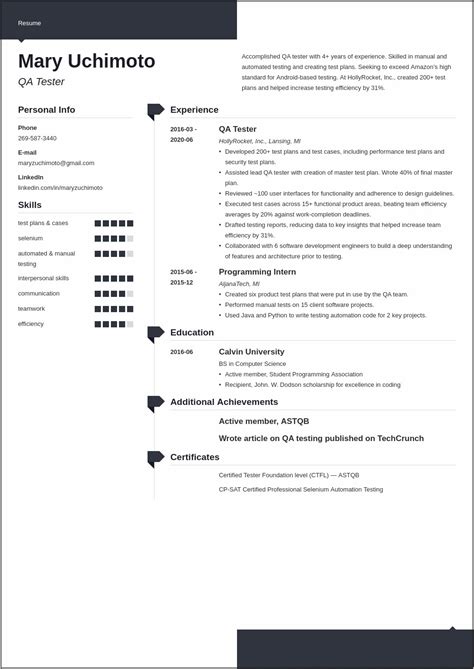 Sample Qa Manual Tester Resume Resume Example Gallery