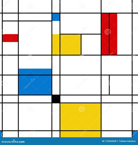 Mondrian Abstract Background Pattern Stock Photo