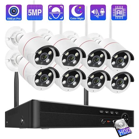 Techage 8CH HD 5MP Wireless Security Camera System Face Detect WIFI