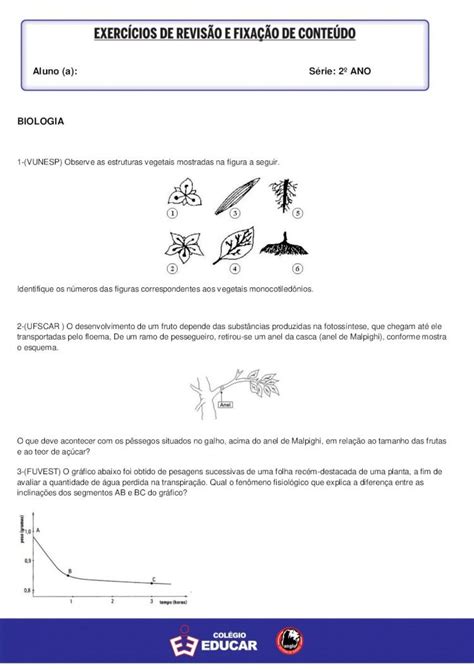 PDF Aluno a Série 2º ANO BIOLOGIA soumaiseducar br Aluno