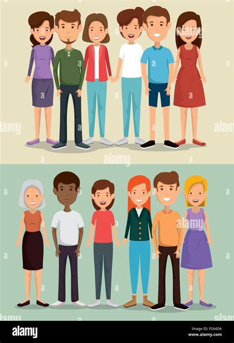 group of friends characters Stock Vector Image & Art - Alamy