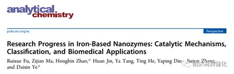Anal Chem铁基纳米酶的研究进展催化机制分类及生物医学应用 知乎