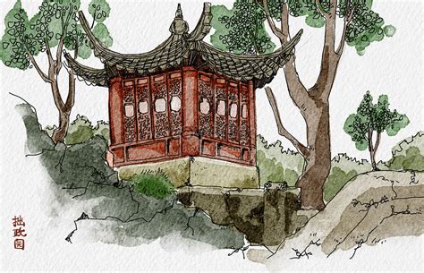 Suzhou Garden Illustration Imagepicture Free Download 401938926