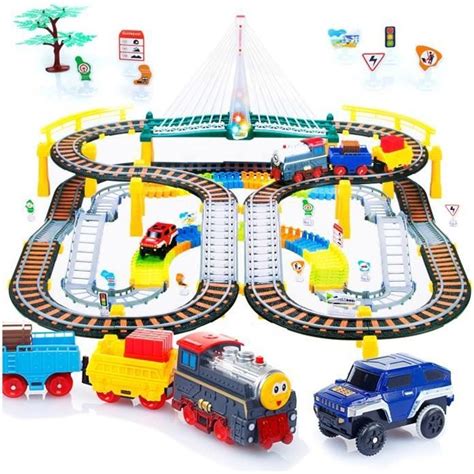 Train Lectrique Avec Circuit Automobile De Course Pour Enfants Voies