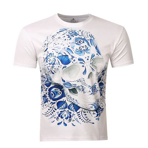 2017 Mens Shirt 3d Printed Skulls T Shirt Vintage Mens Shirt Brand