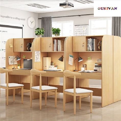 Study Desk Computer Desk With Storage Cabinet Book Shelf Table Meja