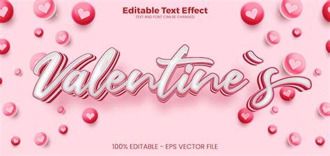 Premium Vector Valentines Editable Text Effect 3d Text Effect Template