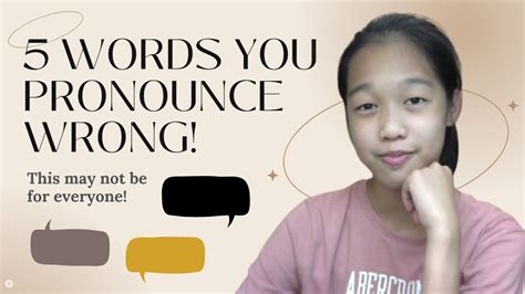 5 Words You Pronounce Wrong YouTube