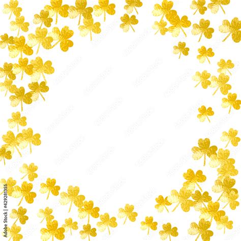 Shamrock Background For Saint Patricks Day Lucky Trefoil Confetti