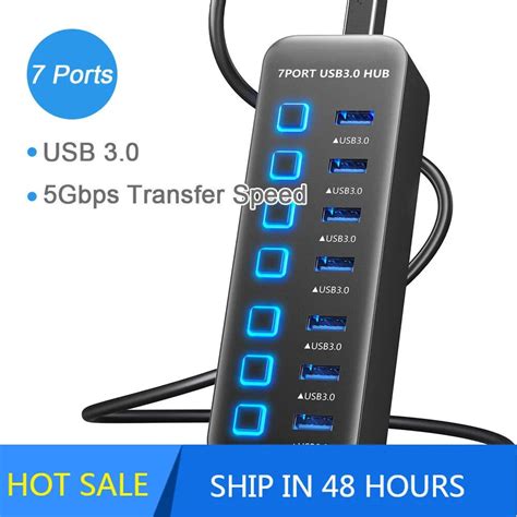 Yuxi Usb Hub Ports Multi Usb Splitter With Individual Off On