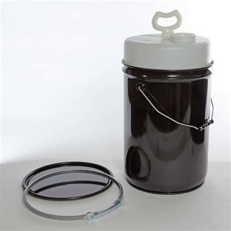 Gallon Black Delpak Open Head Steel Pail Straight Side Rust