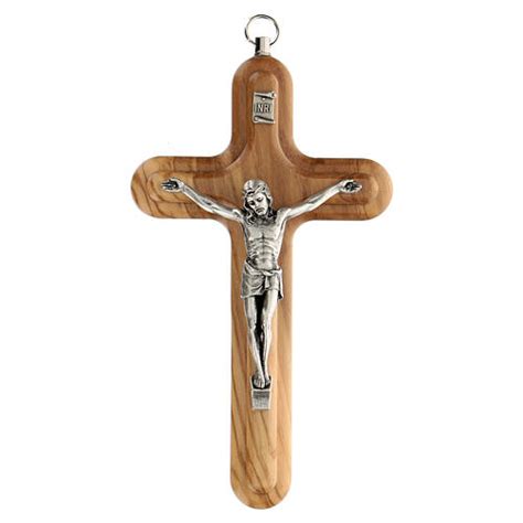 Crocifisso Legno Ulivo Bordi Stondati Cristo Metallo Cm Vendita