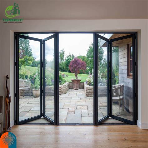 Cheap Custom Veranda Exterior Accordion Bifold Door Glass Sliding Patio