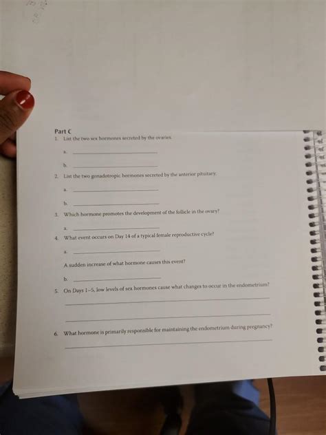 Solved Part List The Two Sex Hormones Secreted By The Chegg