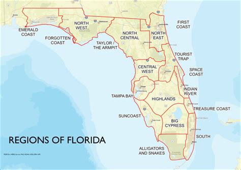 Regions of Florida : r/MapPorn