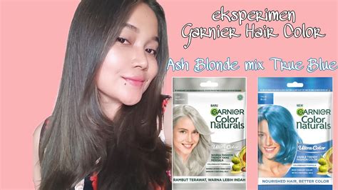 Cat Rambut Garnier Ash Blonde Mix True Blue Youtube