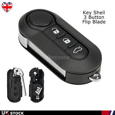 Replacement 3 Button Key Fob Case For Fiat 500 L Ducato Doblo Punto