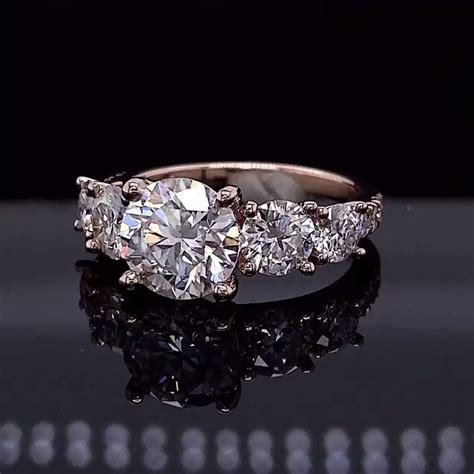 Round 5 Stone Moissanite Engagement Ring Enr738 Video Video