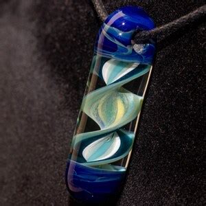 Double Helix Pendant Twisted Glass Talisman Spiral Borosilicate Necklace Heady Pendant Jewelry ...