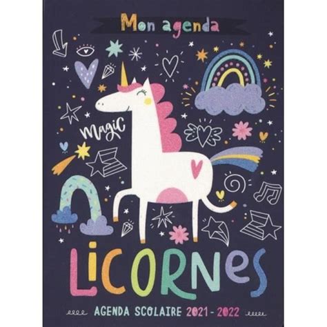 Mon Agenda Licornes Agenda Scolaire Edition 2021 2022 Cdiscount