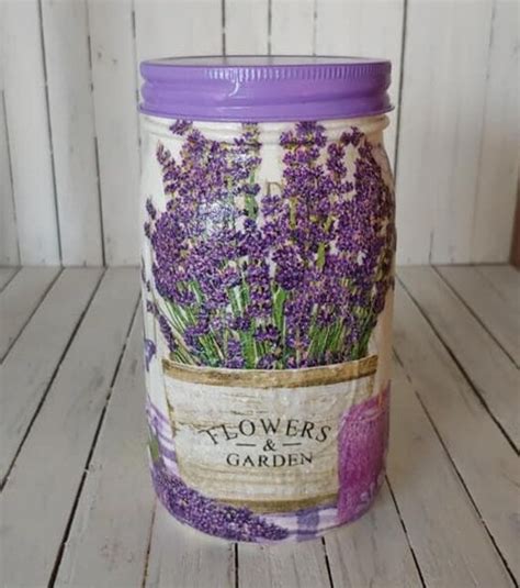 Lavender Mason Jar Canister Lavender Mason Jarlavender Lover Etsy